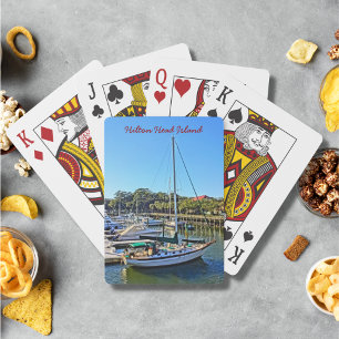 Sailboat At Shelter Cove Marina Hilton Head Island Poker Cards