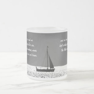 Sailboat at Sparkling Sea Frosted Glass Mug