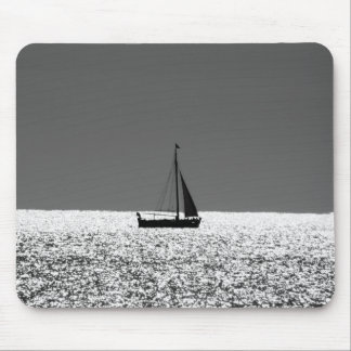 Sailboat at Sparkling Sea Mouse Pad