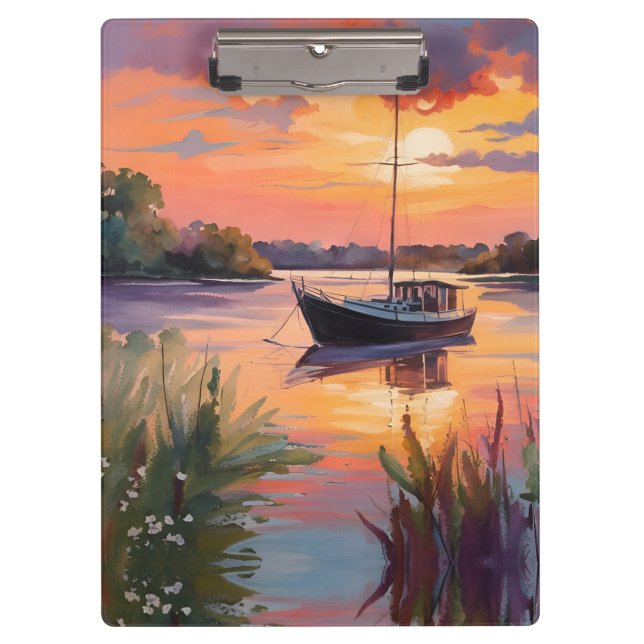 Sailboat at Sunrise Clipboard (Front)