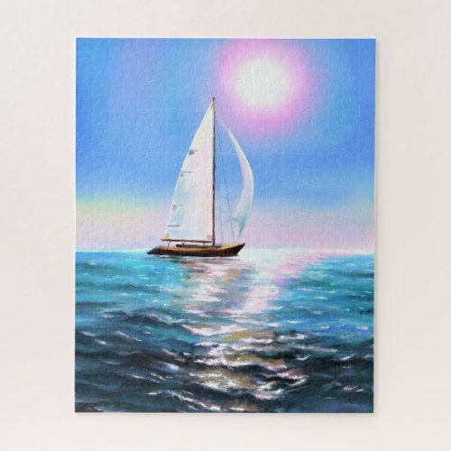 Sailboat at Sunrise _ Drawing _ Jigsaw Puzzle