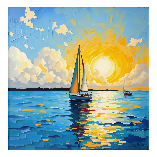 Sailboat at Sunset Acrylic Print (Front)