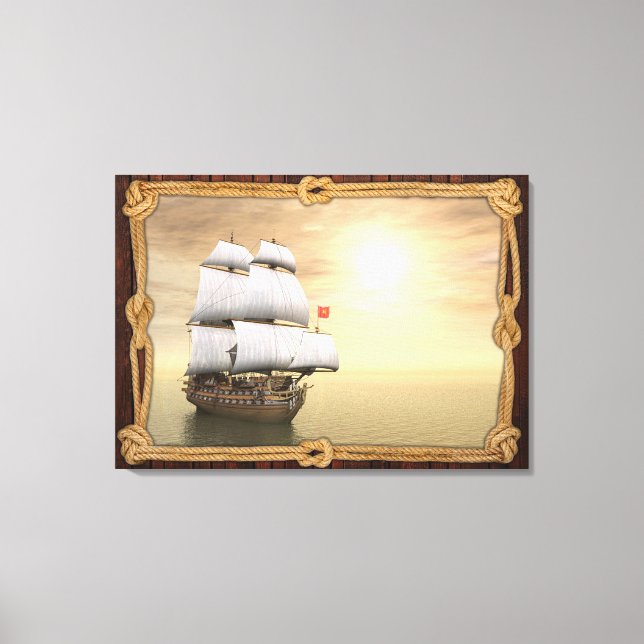 Sailboat at Sunset Canvas Print (Front)