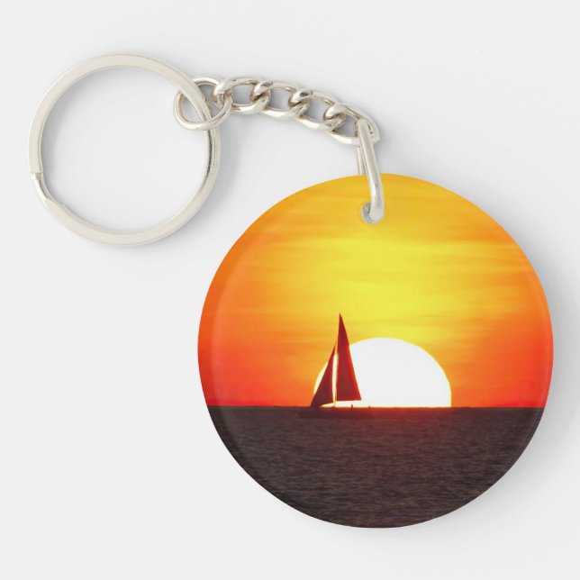 Sailboat at Sunset Keychain (Front)