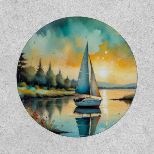 sailboat at sunset painting patch