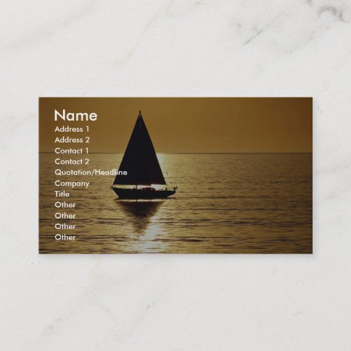 Customizable Sailboat at sunset, sloop business card template
