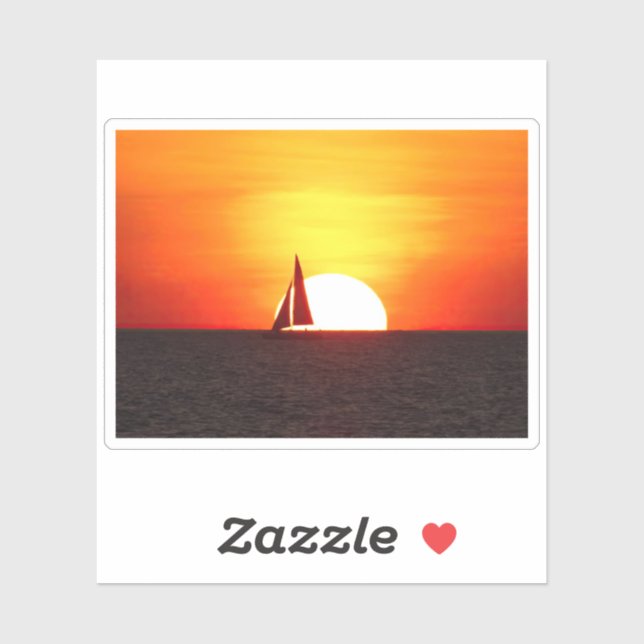 Sailboat at Sunset Sticker (Sheet)