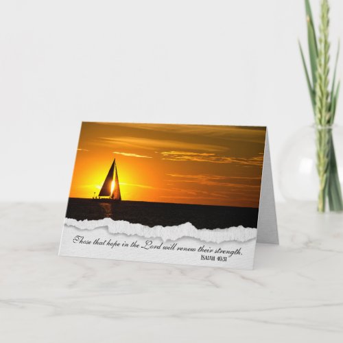 Sailboat At Sunset Sympathy Card