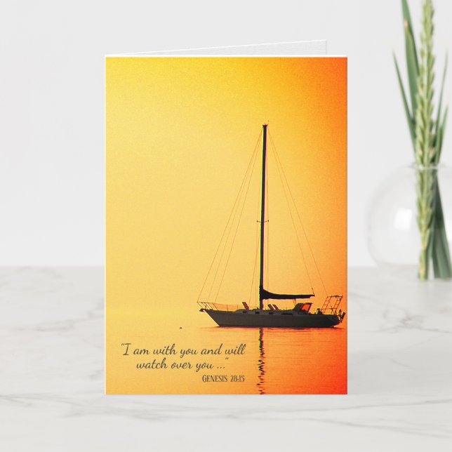sailboat at sunset sympathy card (Front)
