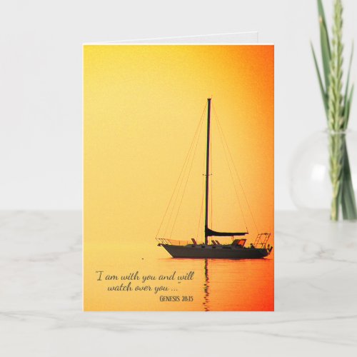 sailboat at sunset sympathy card