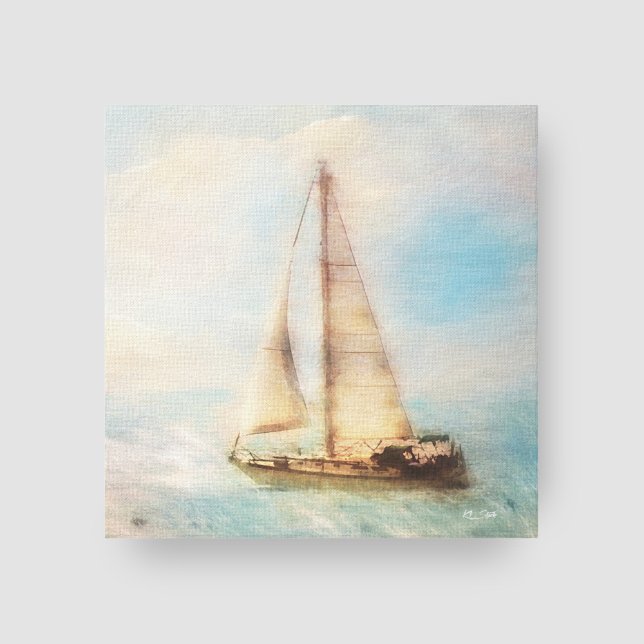 Sailboat at the Pier | Nautical Beach House  Canvas Print (Creator Uploaded)
