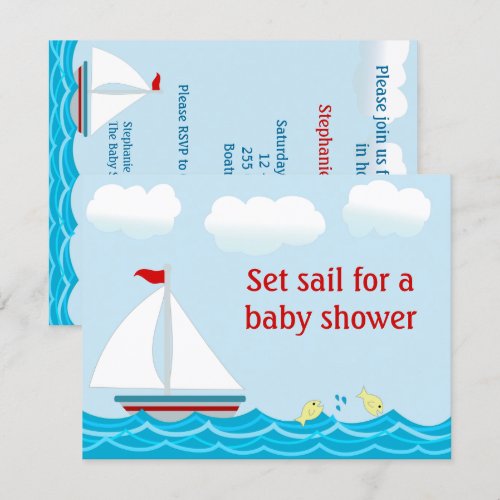 Sailboat Baby Shower Invitation