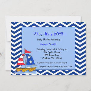 Sailboat Baby Shower Invitations