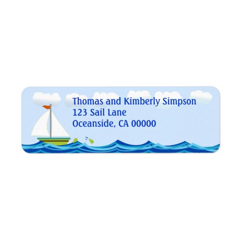 Sailboat Baby Shower Return Address Label