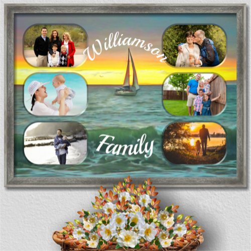 Sailboat Banderas 0884 Family Collage Art Print