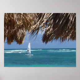 Sailboat Beach Hawaii Poster