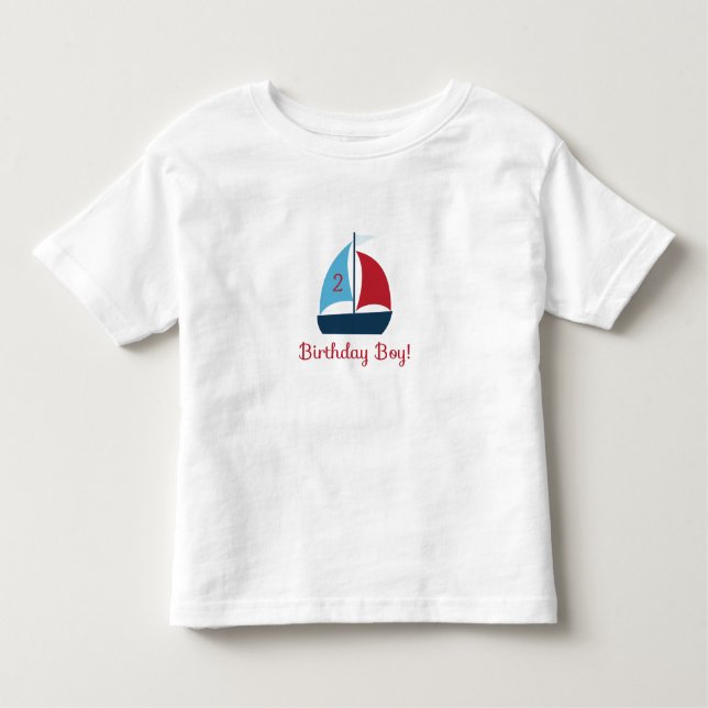 Sailboat Birthday Boy T-Shirt (Front)