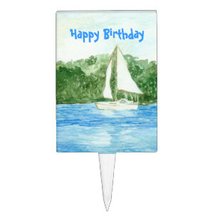 Sailboat Birthday Cake Pick