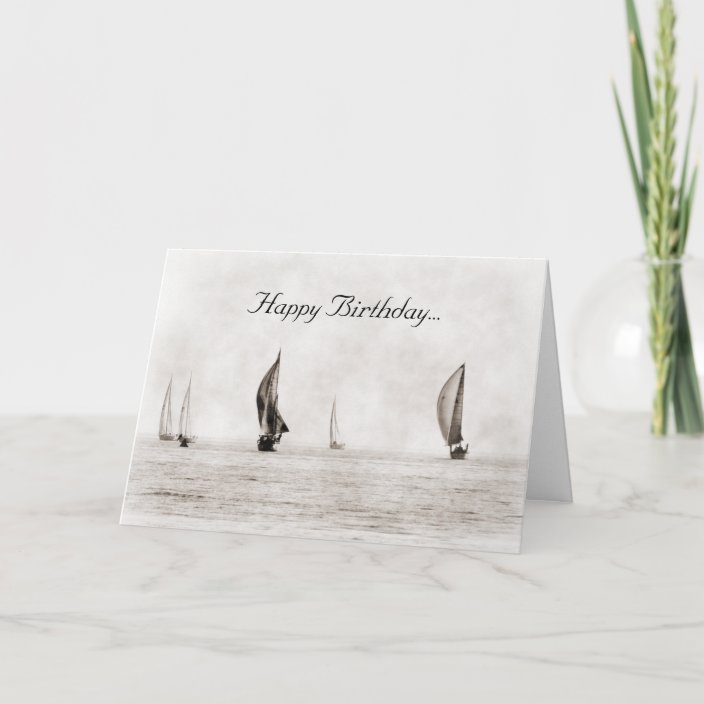 sailboat theme birthday card