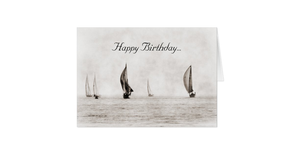 sailboat theme birthday card