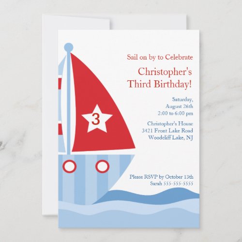 SAILBOAT Birthday Invitation