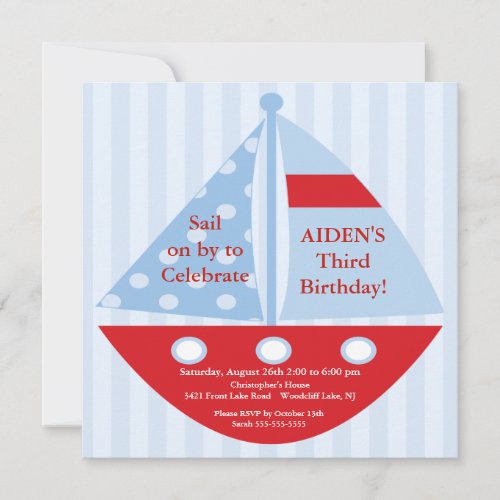 Sailboat Birthday Invitation