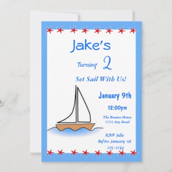Sailboat Birthday Invitation by Iggys_World at Zazzle