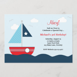Sailboat Birthday Invitation