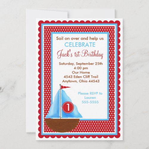 Sailboat Birthday Invitations