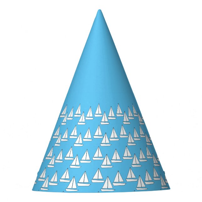Sailboat Birthday Party Hat (Front)