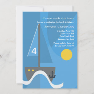 Sailboat Birthday Party Invitation