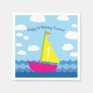 Sailboat Birthday Party Napkins
