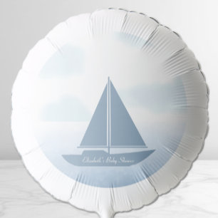 Sailboat Blue Watercolor Boy Baby Shower Balloon