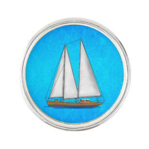 Sailboat Blue Waters Pin