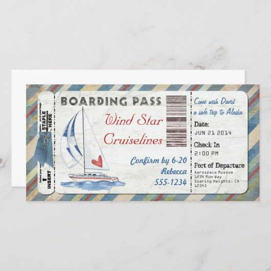 Sailboat Boarding Pass (Front/Back)