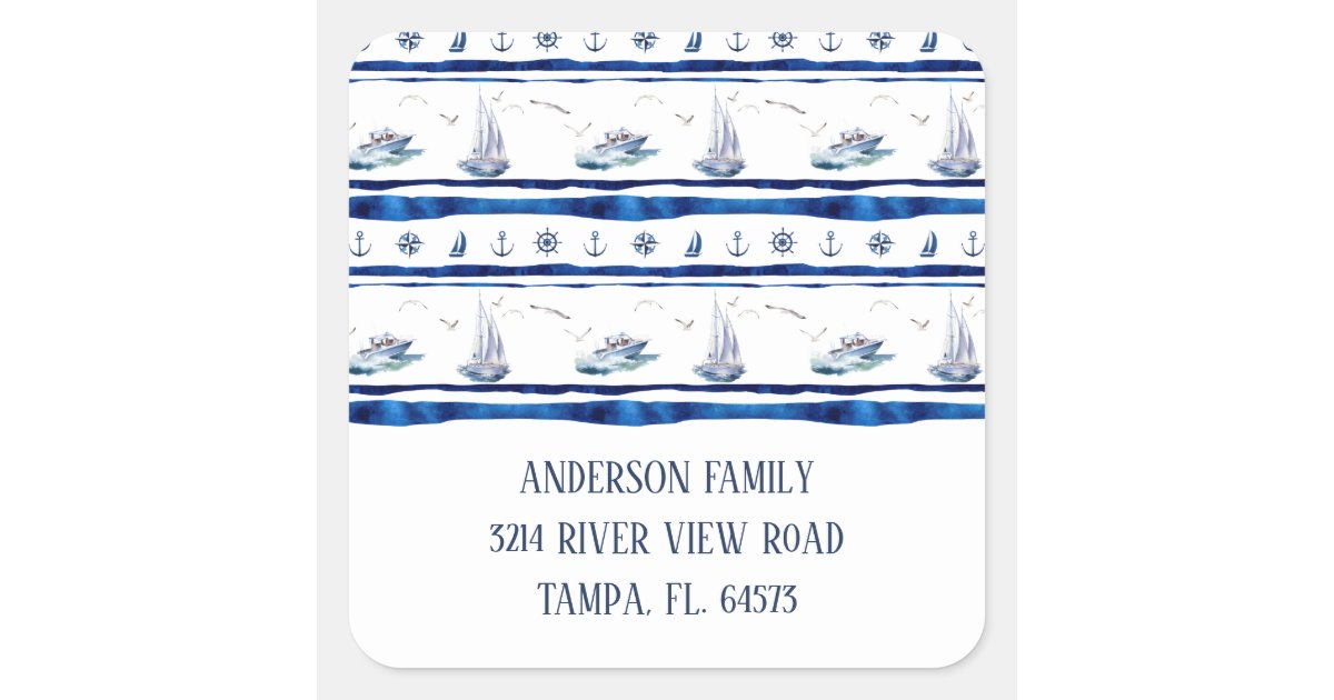 Sailboat Boating New Address Label Sticker Zazzle