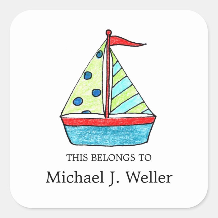 Sailboat Bookplates   I.D. Labels Sticker