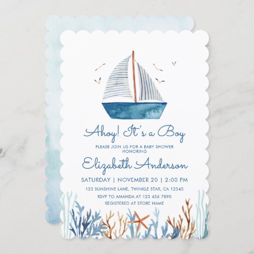 Sailboat Boy Baby Shower 