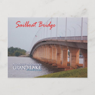 Sailboat Bridge Grove Oklahoma post card 2