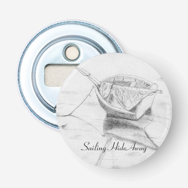 Sailboat Button Bottle Opener (Front)
