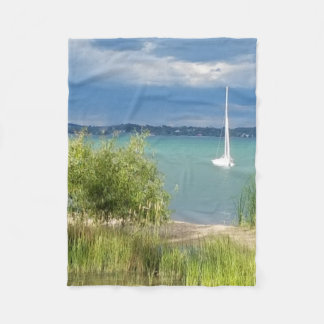 Sailboat by the Sea Fleece Blanket