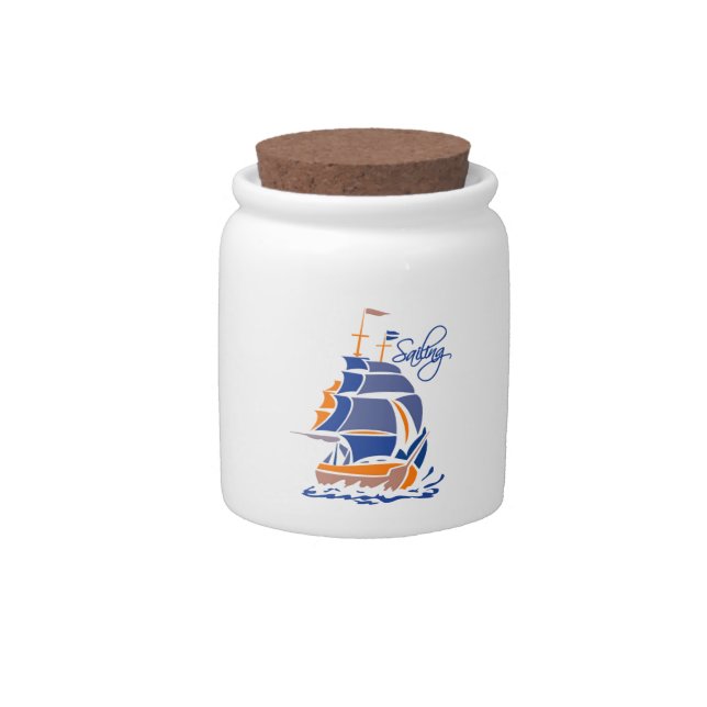 Sailboat candy jar (Front)