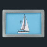 Sailboat cartoon illustration belt buckle<br><div class="desc">Sailboat cartoon illustration</div>