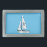 Sailboat cartoon illustration belt buckle<br><div class="desc">Sailboat cartoon illustration</div>