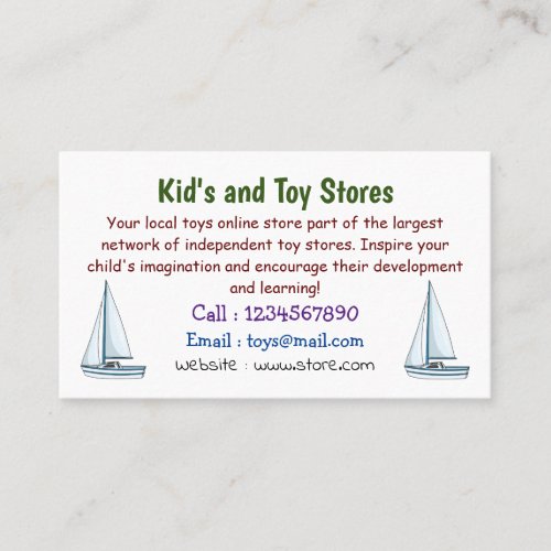 Sailboat cartoon illustration business card