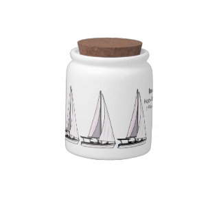 Sailboat cartoon illustration candy jar