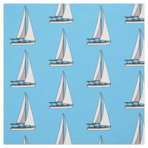 Sailboat cartoon illustration fabric