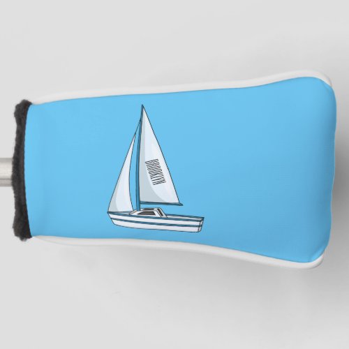 Sailboat cartoon illustration golf head cover