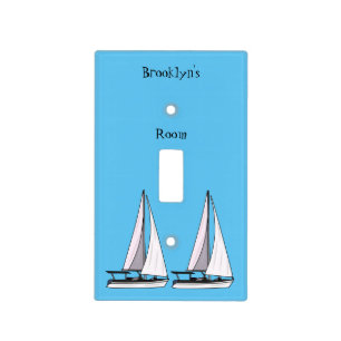 Sailboat cartoon illustration light switch cover