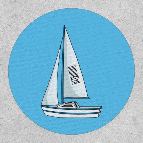 Sailboat cartoon illustration patch